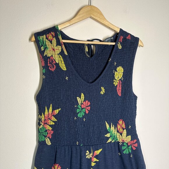 Toad & Co Gemina V Sleeveless Floral Jumpsuit Womens Size XL Wide Leg Pockets - Picture 5 of 11
